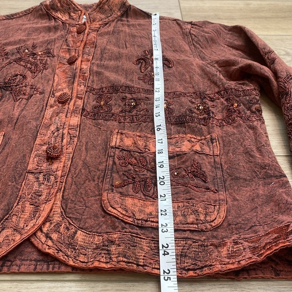 Vintage Flashback Embroidered Jacket Artsy Acid‎ Wash Appliqué - Picture 16 of 16
